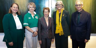 Group photo of officials attending an Embassy of Ireland reception in Sydney before the match.