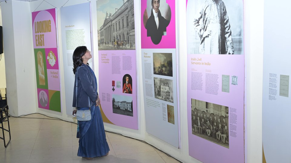 Woman looking at an exhibition