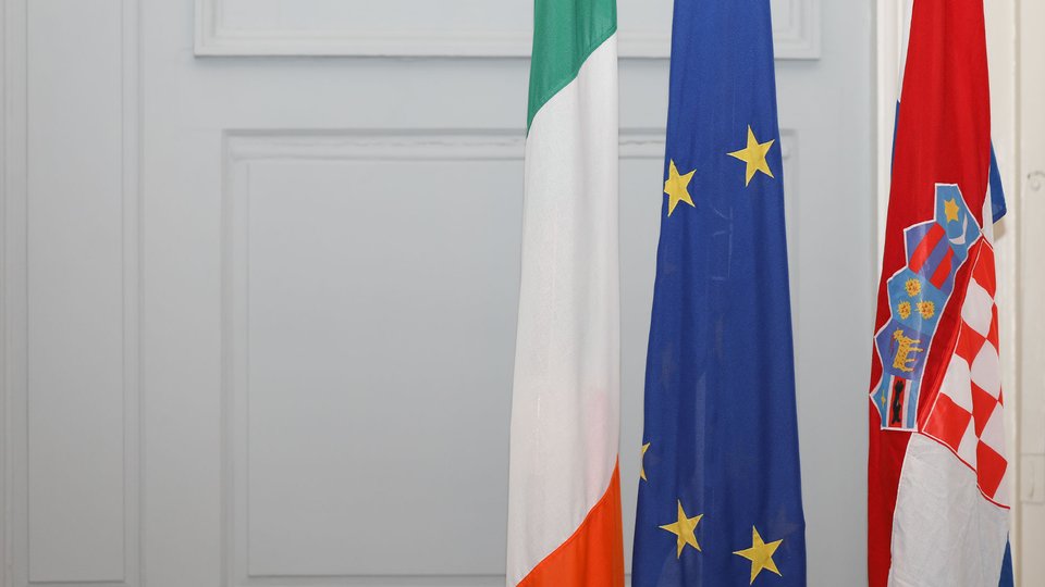 Ireland Europe and Croatia flags