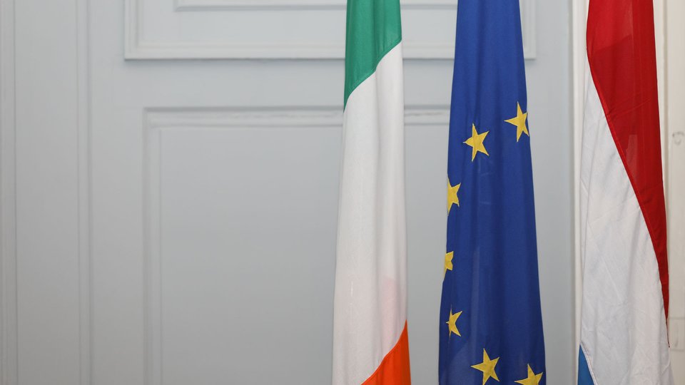 Irish, EU and the National Flag of Luxembourg