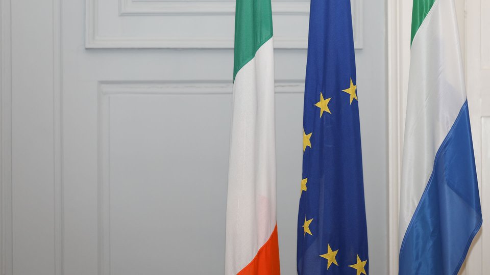 Irish, EU and Sierra Leone flags