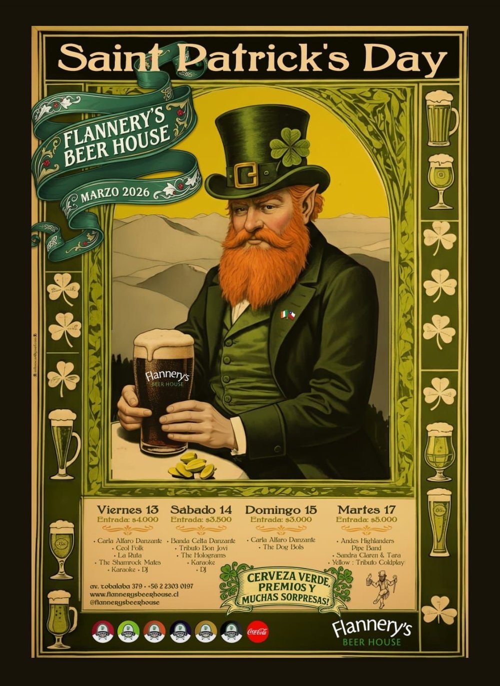Flyer St Patrick's Day Flannery's Beer house