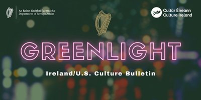 An image with the word Greenlight in pink in the back ground is a blurred image of cars on a road at night.