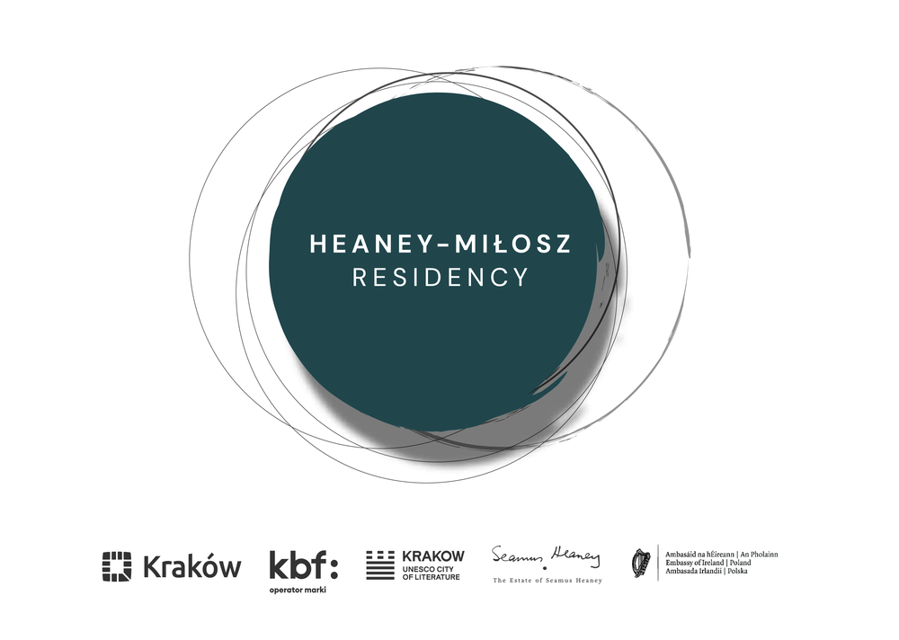 Heaney-Milosz Residency graphic logo listing sponsors