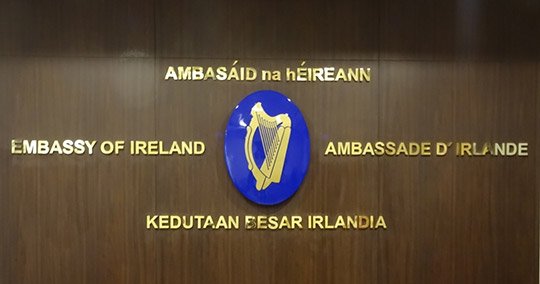 Irish embassy sign
