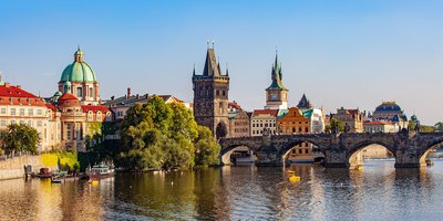 View of Prague from the river.