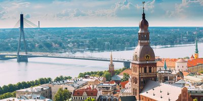 Skyline view of Riga