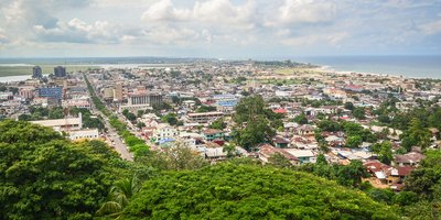 View of the skyline of Monrovia, Liberia.