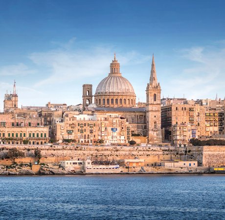 View of Valetta from the water.