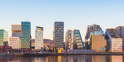 View of Oslo's skyline from the water.