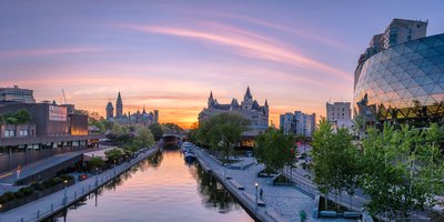 View of Ottawa skyline at sunset