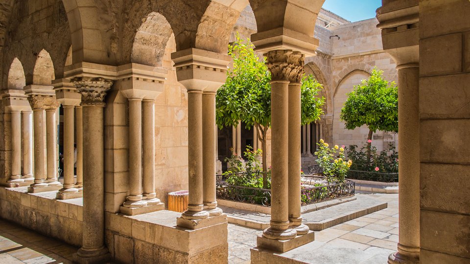 The gardens of the Church of the Nativity of Jesus Christ