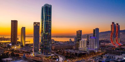 View of Ankara skyline at sunset.