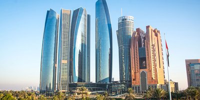 View of the skyscrapers in Abu Dhabi.