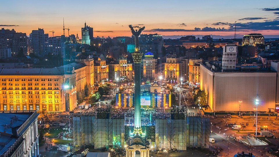 View of Independence Square in Ukraine