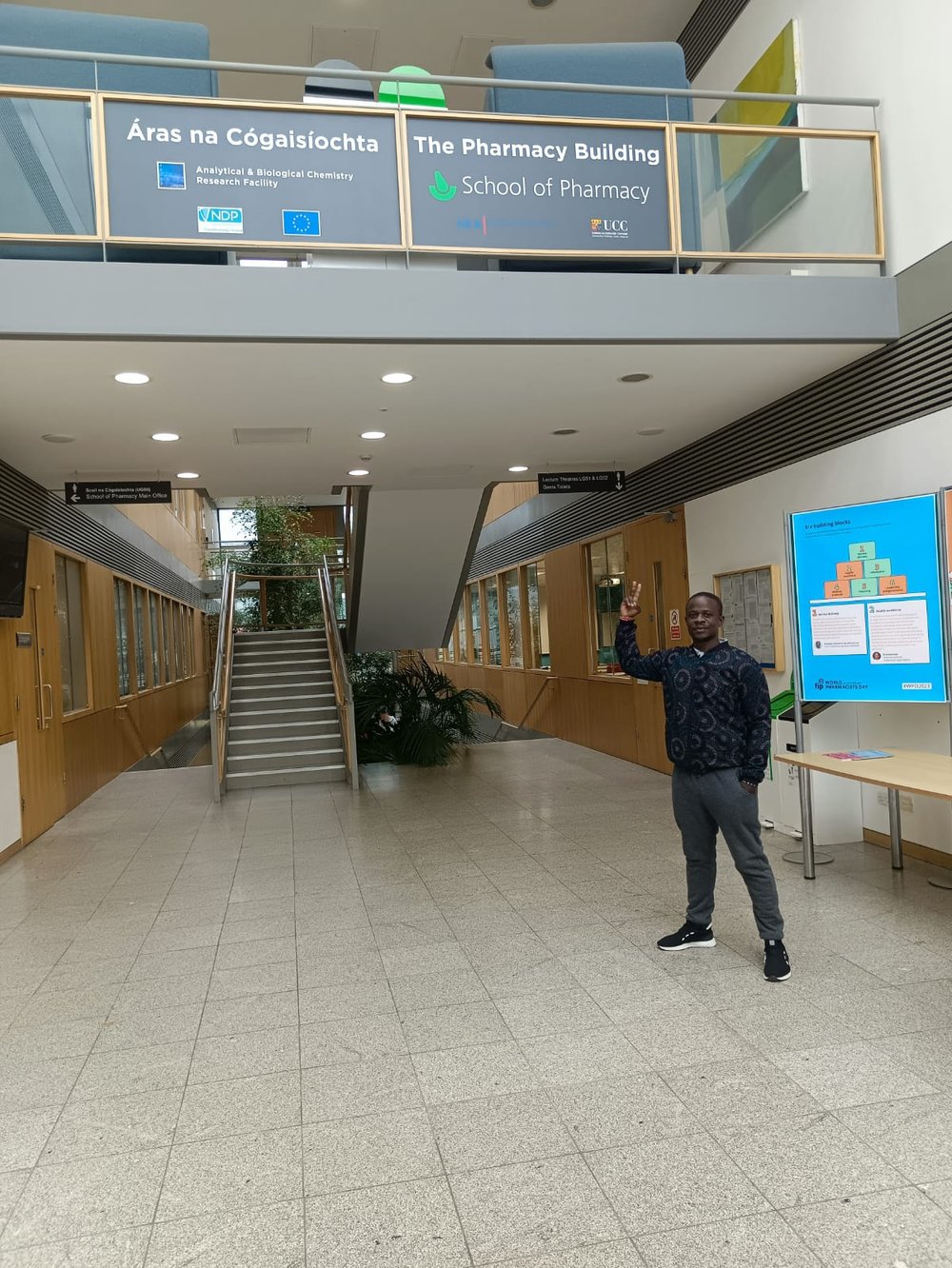 Fredrick Opundo at the library