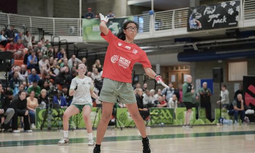 Tiffany Lau Wu in on the court during the Handball World Championships