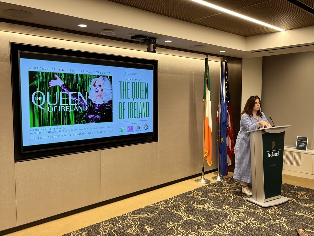 One of the speakers ahead of a film screening