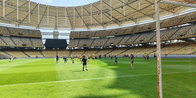 Inside Bukit Jalil's national stadium in Malaysia, GAA players take to the pitch