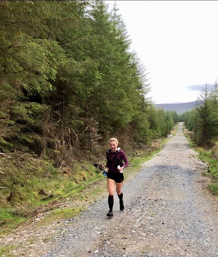 Ivana running in the Wicklow mountains