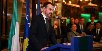 Ambassador Almqvist gives his St.Patrick's Day Remarks at the National Day Reception in Pristina, Kosovo 2026.03.12.