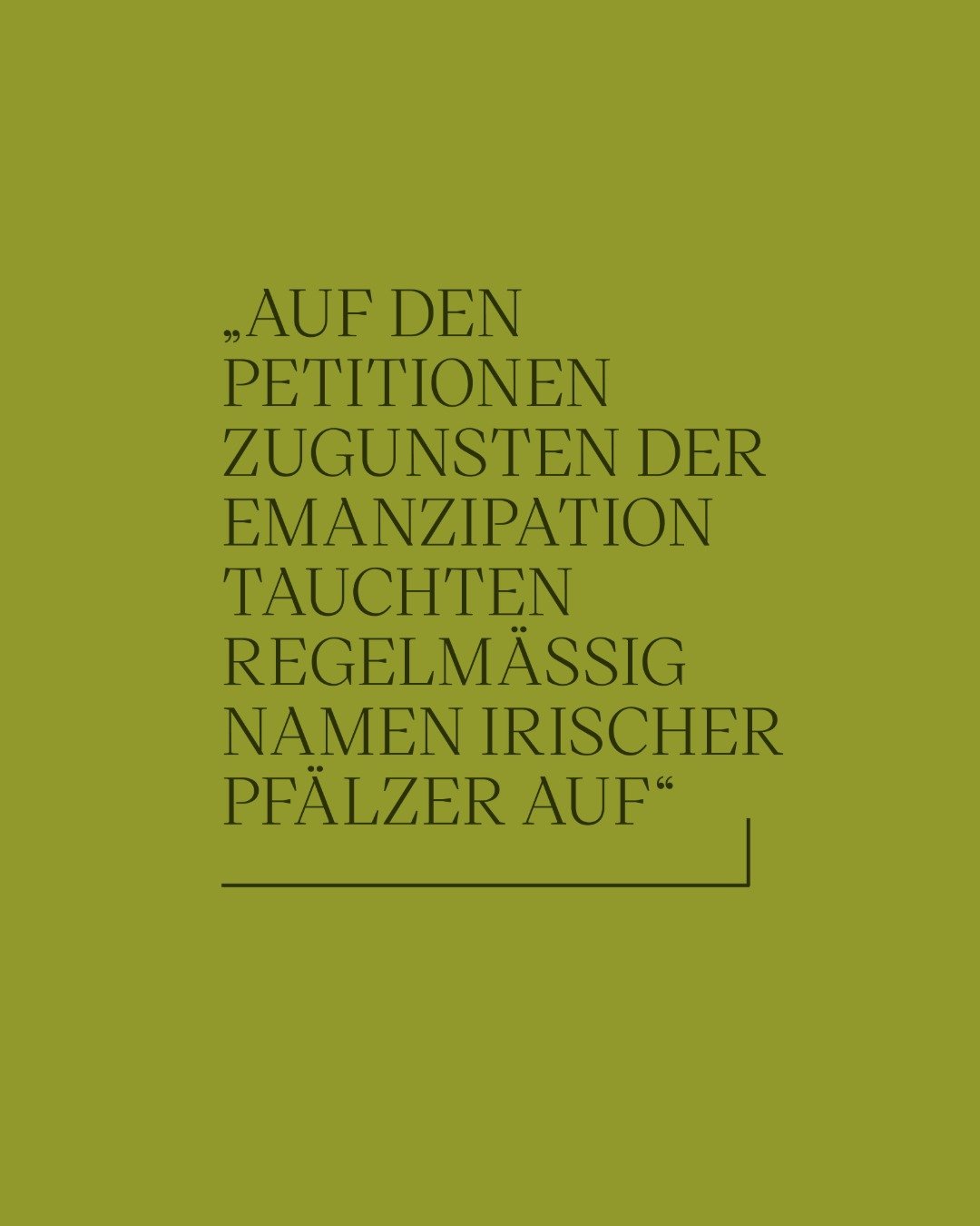 eine Grafik mit dem Text: au den Petitionen Zugunsten der Emanzipation tauchten regelmaessig Namen irischer Pfaelzer auf
