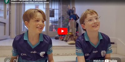 A YouTube thumbnail of two young boys in GAA jerseys