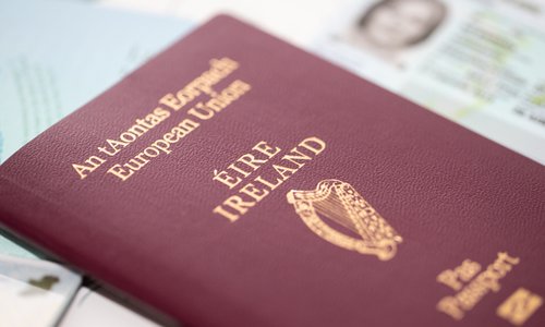 Image of an irish passport