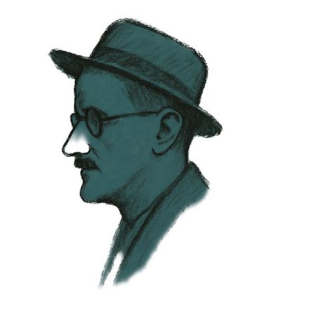 side profile illustration of James Joyce