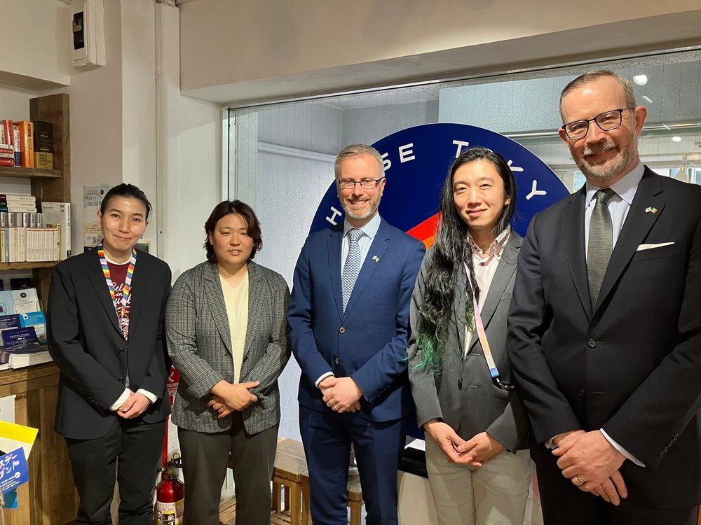 Minister O'Gorman with the Embassy in Tokyo's staff