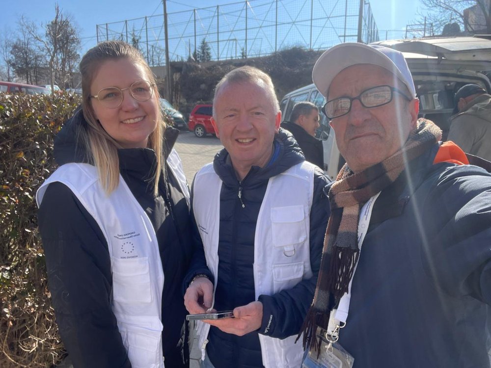 Jimmy Somers in Kosovo with his STO partner and their interpreter