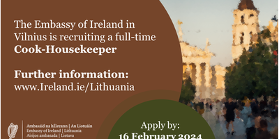 Job advert - Cook-Housekeeper