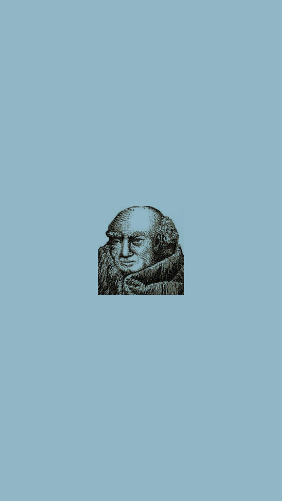John Scotus Eriugena on a blue background