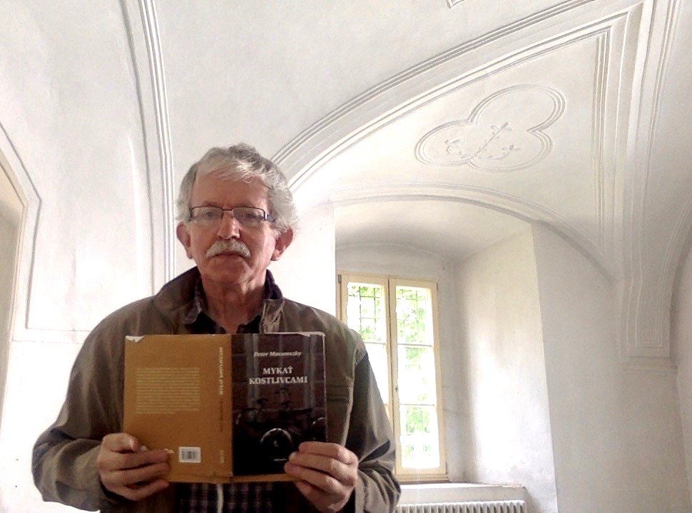 John Minahane in his workroom in Bratislava