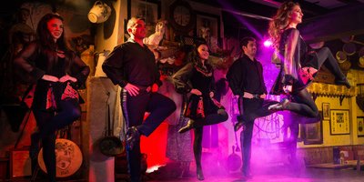 Irish dancers on stage.