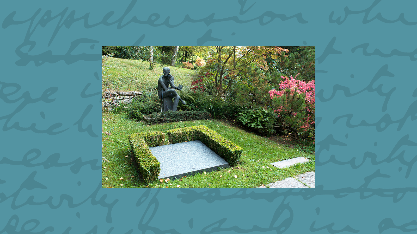 A statue of Joyce at his grave in Switzerland