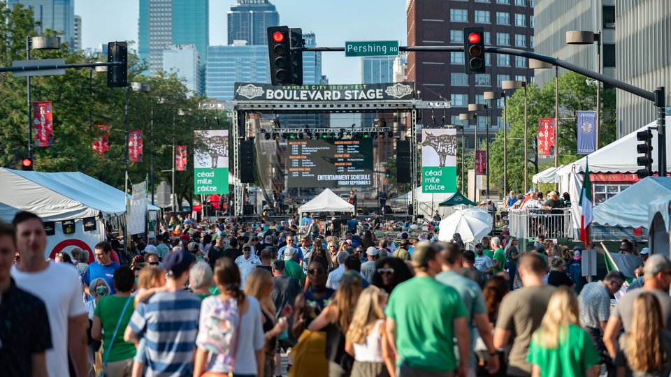 street scene of Irish festival