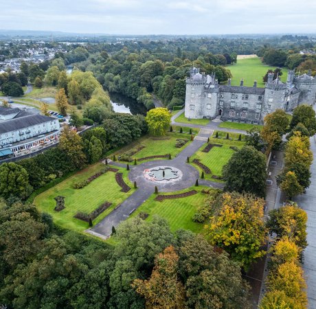 Aerial view of Kilkenny Castle and its grounds