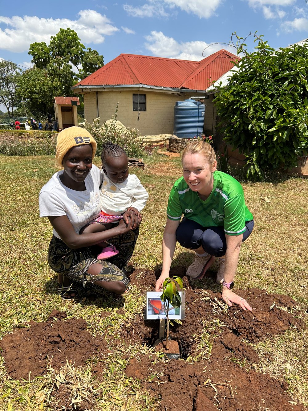 Derval O’Rourke plants a tree with Stella Ruth Ateya a participant of the VMM programme in Kitale