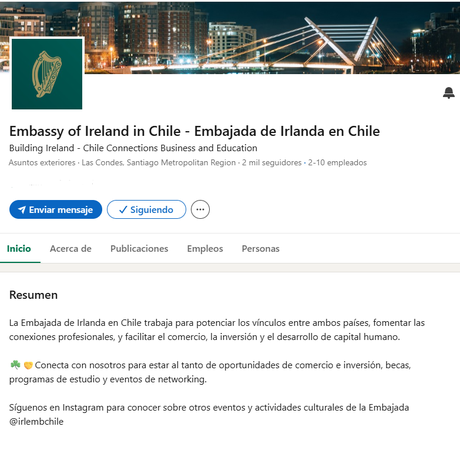 Linkedin Ireland in Chile.