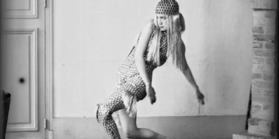 Black and white photo of Lucia Joyce dancing