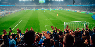 View out to football pitch from stands