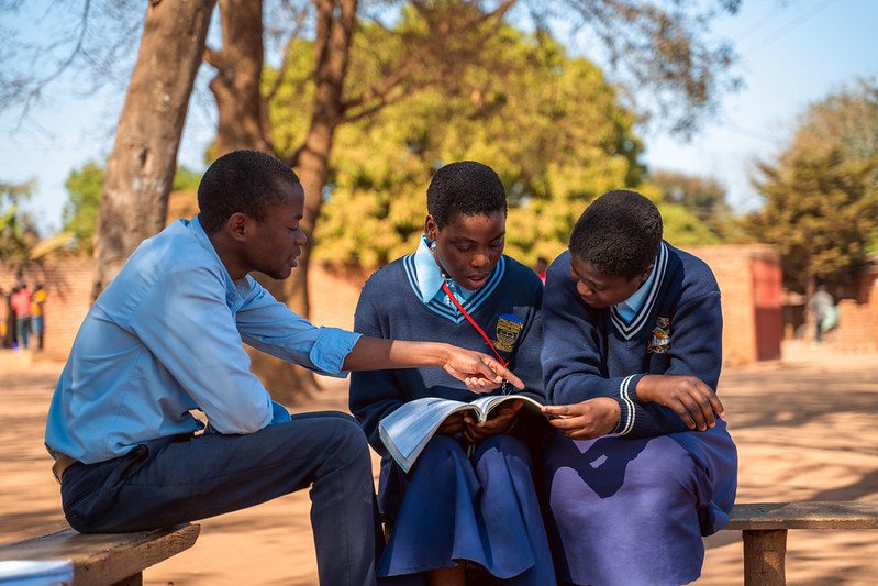 Students at Sopa Community Day Secondary School in Mchinji District, Malawi
