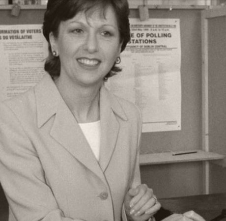 Mary McAleese former president casting her vote