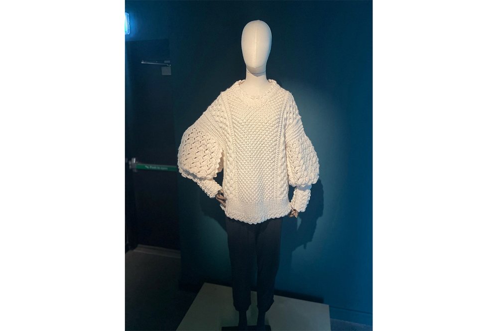 Maureen Sweater, a cream Aran knit jumper.