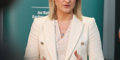 Minister Helen McEntee addressing crowd