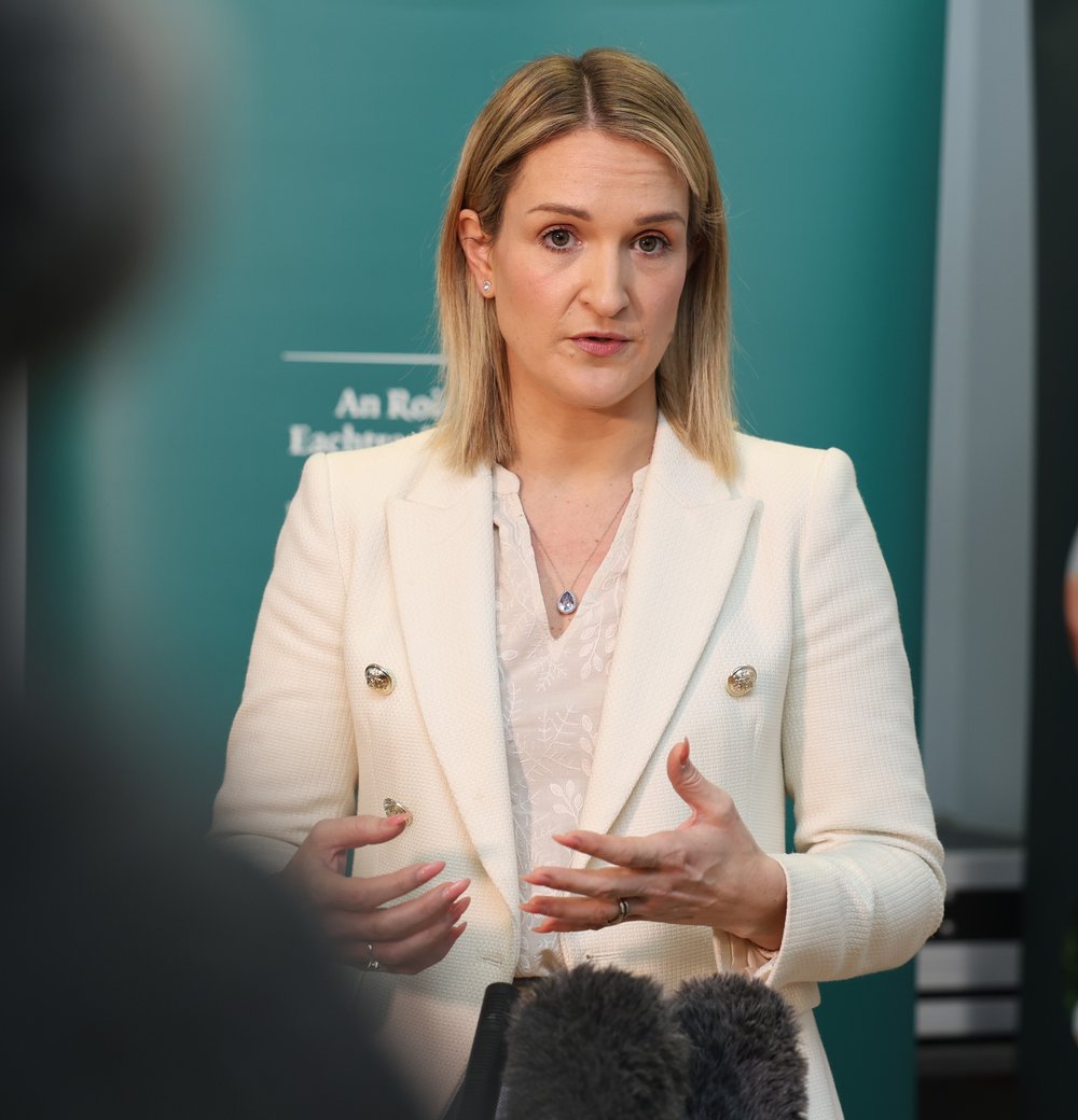 Minister Helen McEntee addressing crowd