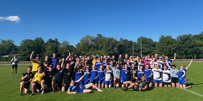 Paddy Coary holding a gaelic football