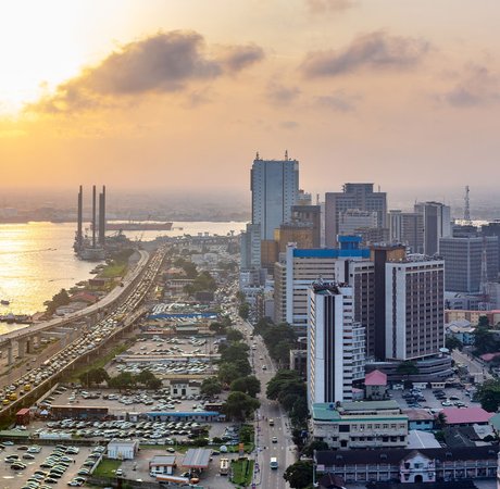 Skyline of Abuja at sunset