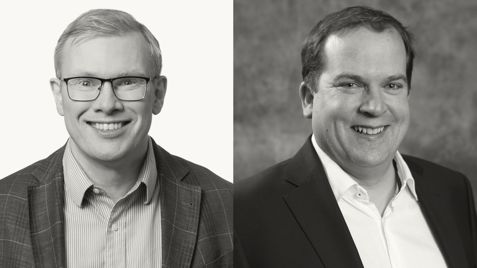 Two headshots of Gavin Collins and Lens Thordarson